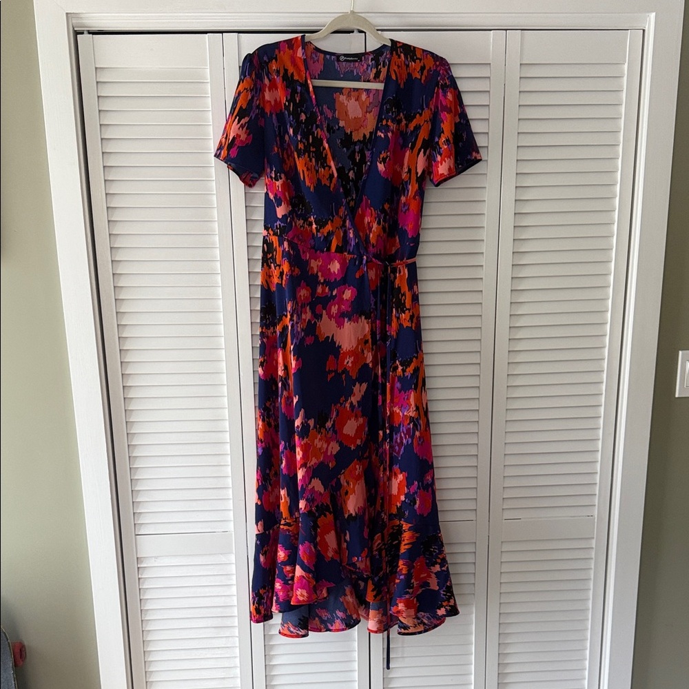 Elegant High Low Dress in Purple and Orange